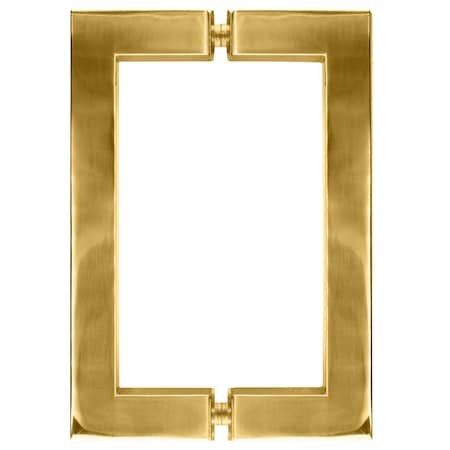 Cr Laurence Unlacquered Brass 6-in x 6-in SQ Series Square Tubing Back-to-Back Pull Handle SQ6X6ULBR